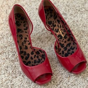 Jessica Simpson red peep toes